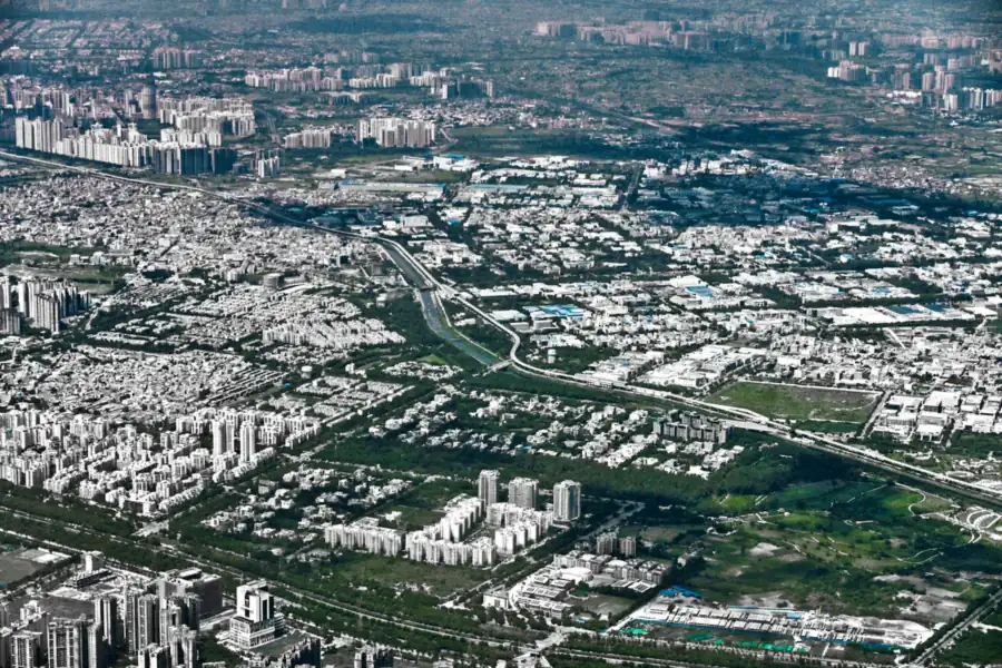 Aerial view of Gurugram and the National Capital Region